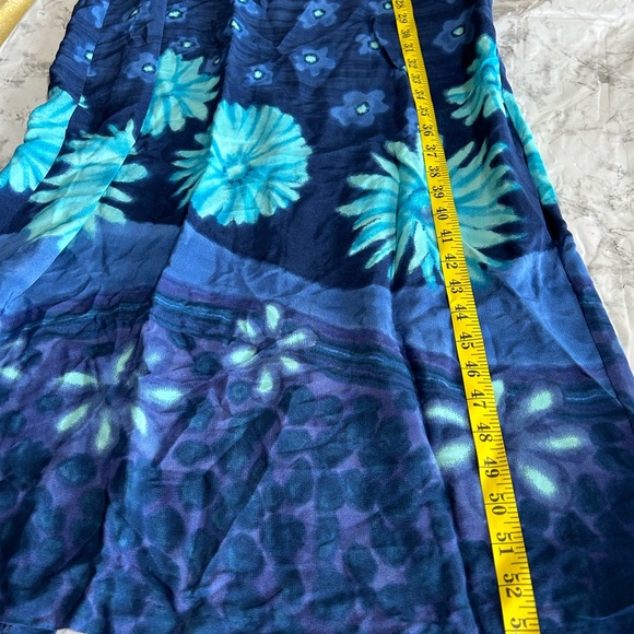 Vintage Alison Nicole Woman Floral Rayon Blue Maxi Dress Sz 8 EUC 35 - Picture 6 of 7